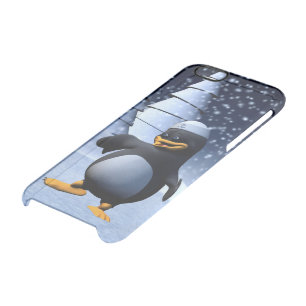 Cute Winter Sailor Penguin Snowy Holiday Art Clear iPhone 6/6S Case