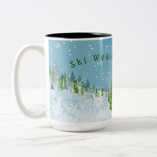 Cute Winter Scene Personalized Two_Tone coffee mug