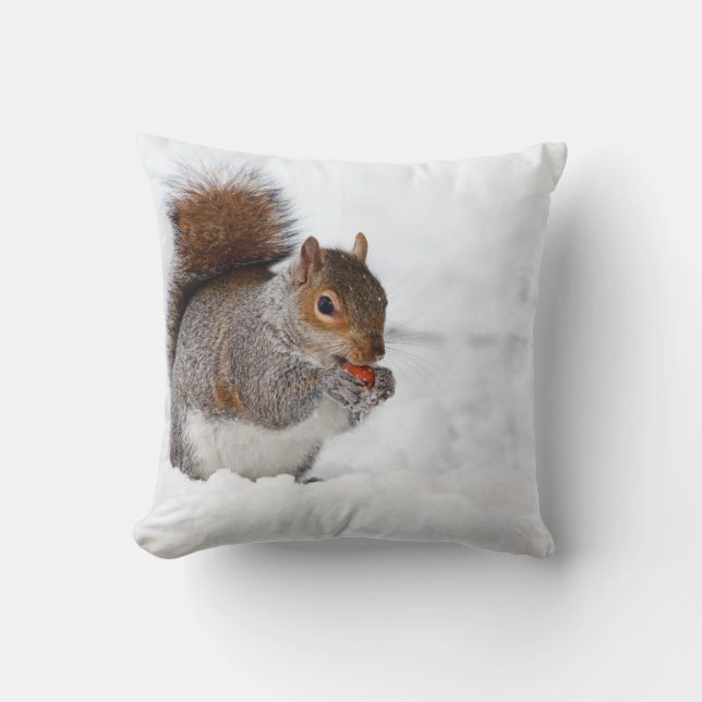 Cute Winter Scenic Throw Pillow (Front)