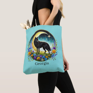 Cute Winter Seasonal add name wolf Tote Bag