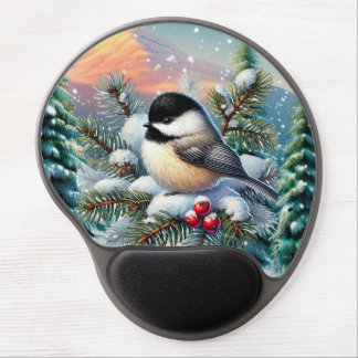 Cute Winter Seasonal bird lovers Gel Mouse Pad