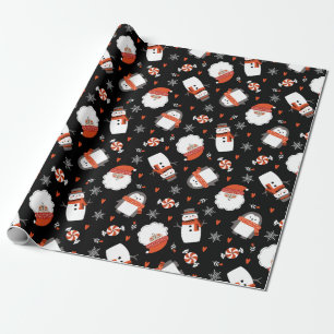 Cute Winter Snowman Christmas Pattern Wrapping Paper