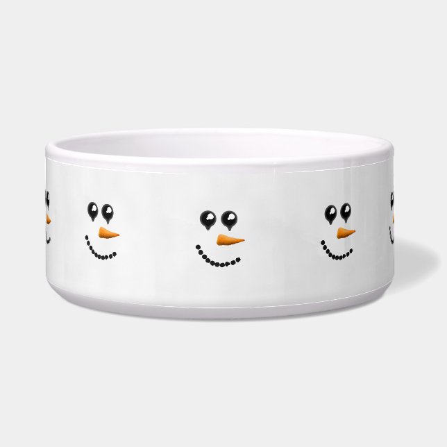Cute Winter Snowman Face Bowl (Front)