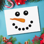 Cute Winter Snowman Face Festive Holidays Cartoon Postcard<br><div class="desc">Cute and funny snowman face for the holidays</div>