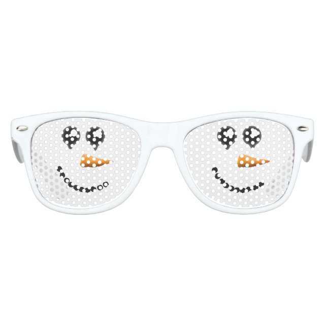 Cute Winter Snowman Face Kids Sunglasses (Front)