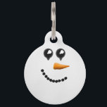 Cute Winter Snowman Face Pet ID Tag<br><div class="desc">This cute and festive snowman face is perfect for the holiday season. It's adorable holiday print is great for many gifts and holiday occasions!</div>
