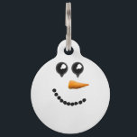 Cute Winter Snowman Face Pet ID Tag<br><div class="desc">This cute and festive snowman face is perfect for the holiday season. It's adorable holiday print is great for many gifts and holiday occasions!</div>