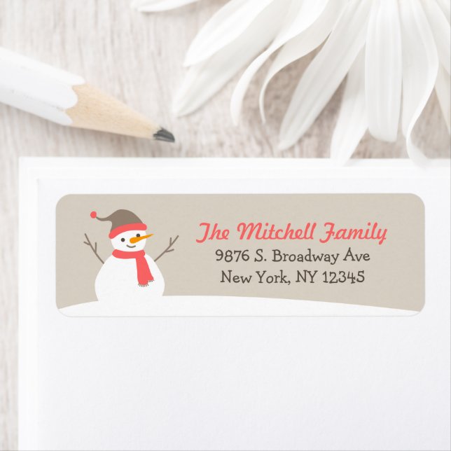 Cute Winter Snowman Label (Insitu)