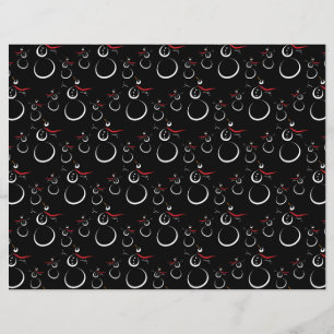 Cute Winter Snowman Pattern Black