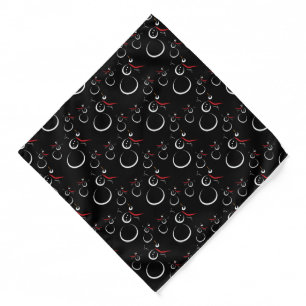 Cute Winter Snowman Pattern Black Bandana