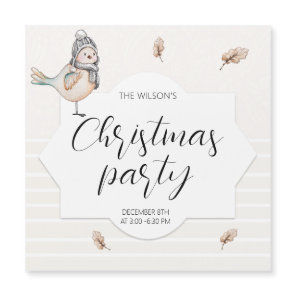 Cute Winter Sparrow Watercolor Illustration