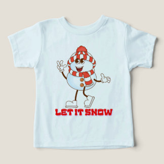 Cute winter-themed design with playful snow toddler t-shirt