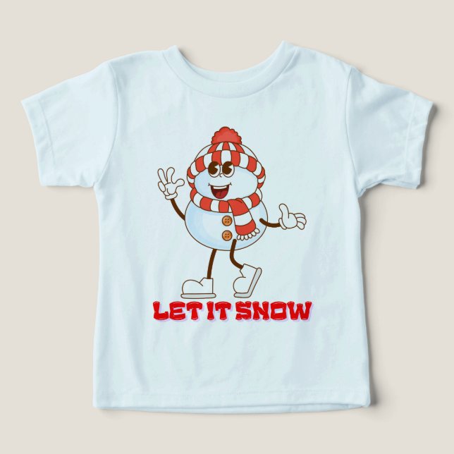 Cute winter-themed design with playful snow toddler t-shirt (Design Front)