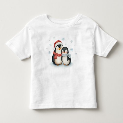 Cute Winter Themed Penguin Family Christmas  Toddler T_shirt