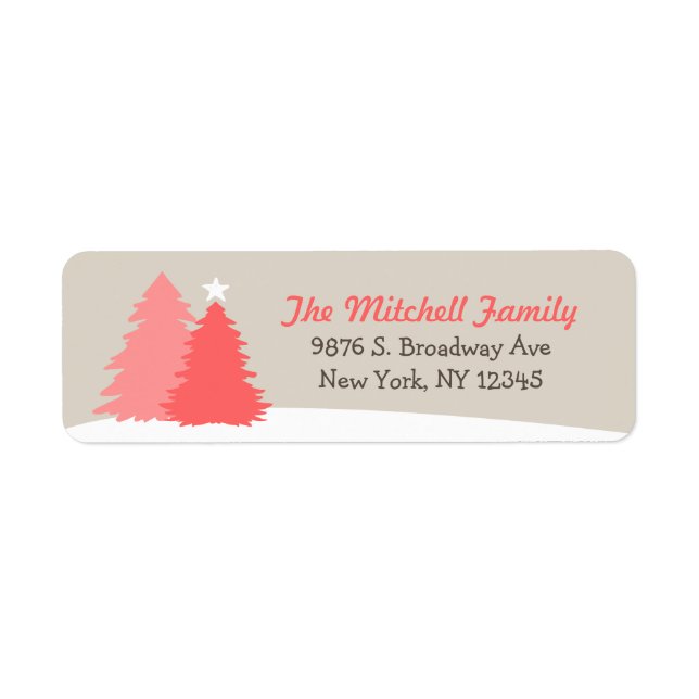 Cute Winter Trees Label (Front)