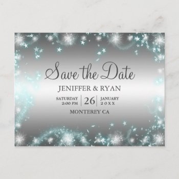 Cute Winter Wedding Save The Date Postcard by aquachild at Zazzle