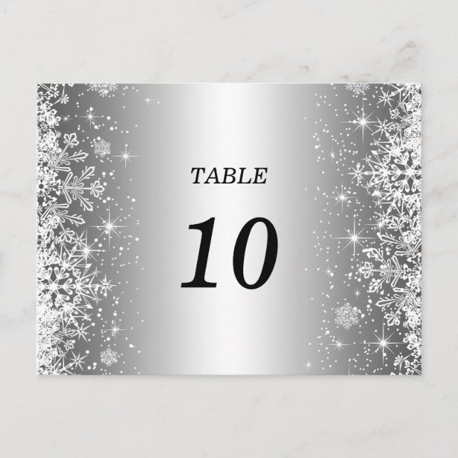Cute winter wedding  Table Number Postcard (Front)