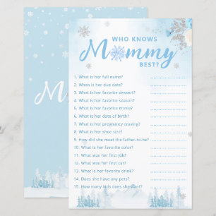 Cute Winter Who Knows Mommy Best Baby Shower Game