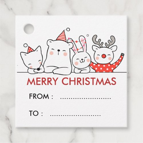 Cute Winter Wonderland Animals PERSONALIZED Favor Tags