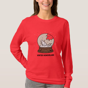 Cute Winter Wonderland Snow Globe Design T-Shirt
