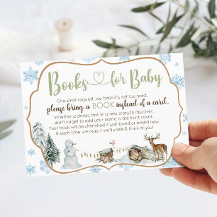 Cute Winter Woodland Animals Snowflake Baby Shower Enclosure Card