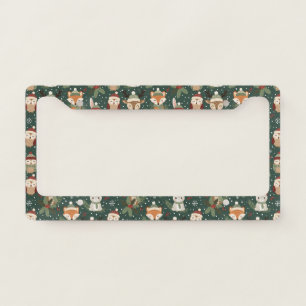 Cute Winter Woodland Friends – Holiday Animal License Plate Frame