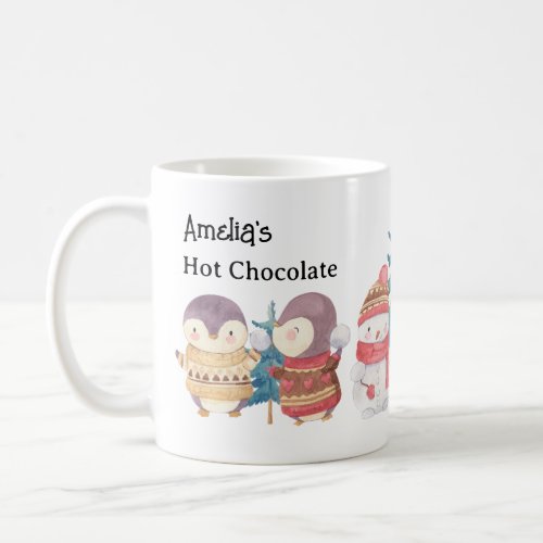 Cute Winter Woodland Hot Chocolate Coffee Mug