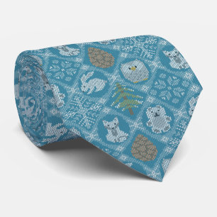 Cute Winter Woodland Neck Tie