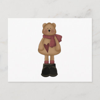 cute wintery bear postcard
