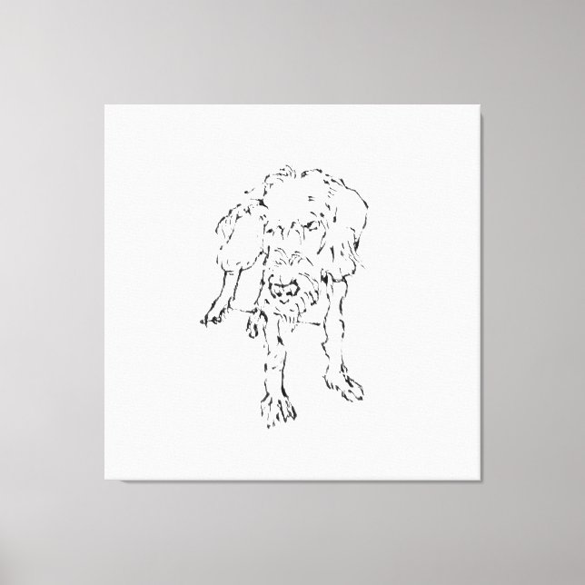 Cute Wire Haired Dachshund Puppy Dog  Canvas Print (Front)
