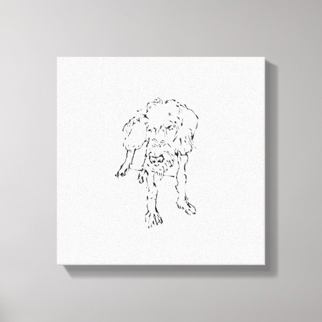 Cute Wire Haired Dachshund Puppy Dog Canvas Print (Front)