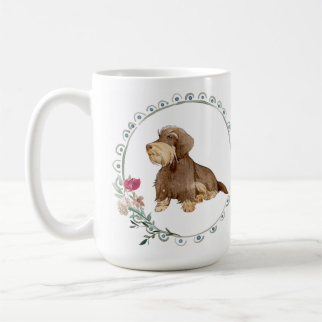 Cute Wirehair Dachshund ceramic mug (Left)
