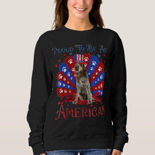 Cute Wirehaired Pointing Griffon American Flag  Ha Sweatshirt