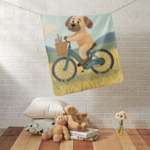 Cute Wirehaired Pointing Griffon Puppy Bicycle Pas Baby Blanket