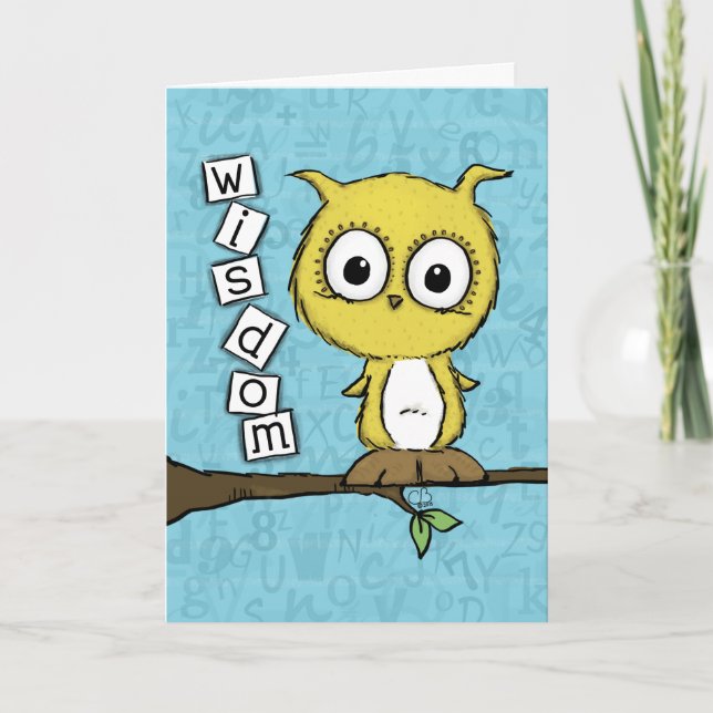 Cute Wisdom Owl Card (Front)