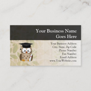 Cute Wise Owl Graduate Business Card