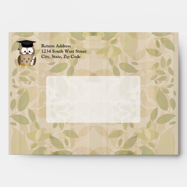 Cute Wise Owl Graduate Envelope (Front)