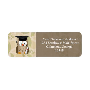 Cute Wise Owl Graduate Label