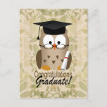 Cute Wise Owl Graduate Postcard