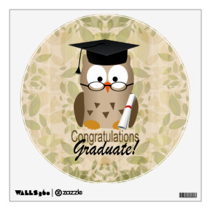 Cute Wise Owl Graduate Wall Sticker