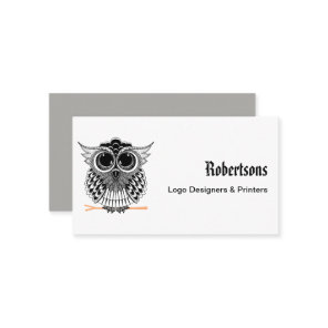 Cute Wise Owl Mandala Doodle Henna Pattern Business Card