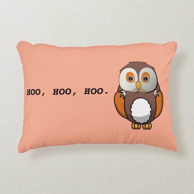 Cute Wise Owl Quote Decorative Pillow (Front)