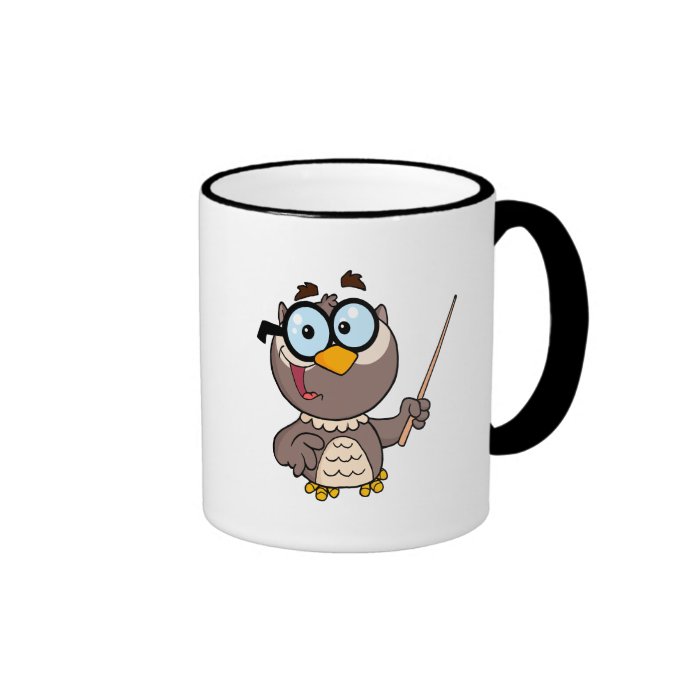 cute wise owl teaching teacher cartoon mug