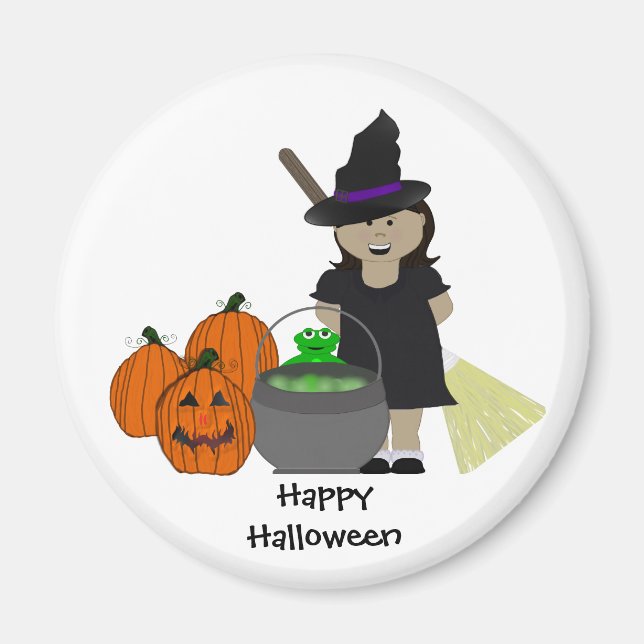 Cute Witch and Her Brew Magnet (Front)