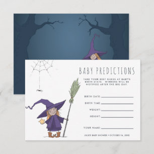 Cute Witch Baby Shower Guessing Game Invitation