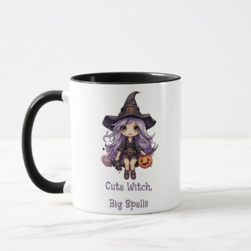 Cute Witch Big Spells Halloween Mug