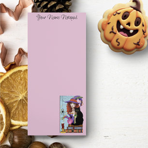 Cute Witch Black Cat Pink Potions Books