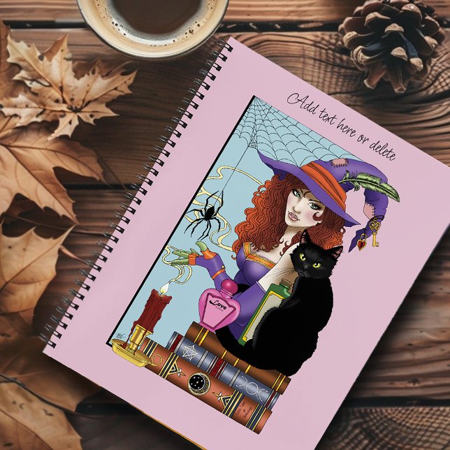 Cute Witch Black Cat Pink Potions Books (Creator Uploaded)