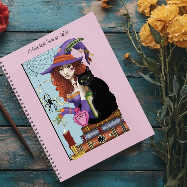 Cute Witch Black Cat Pink Potions Books Planner (Creator Uploaded)