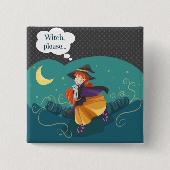 Cute Witch Button (Front)